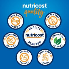 Nutricost Pygeum label view highlighting vegan, non-GMO, gluten-free features