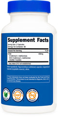 Nutricost SAM-e bottle displays ISO-accredited third-party testing.