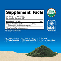 Nutricost spirulina powder scoop and bowl, ready to boost greens in daily meals.