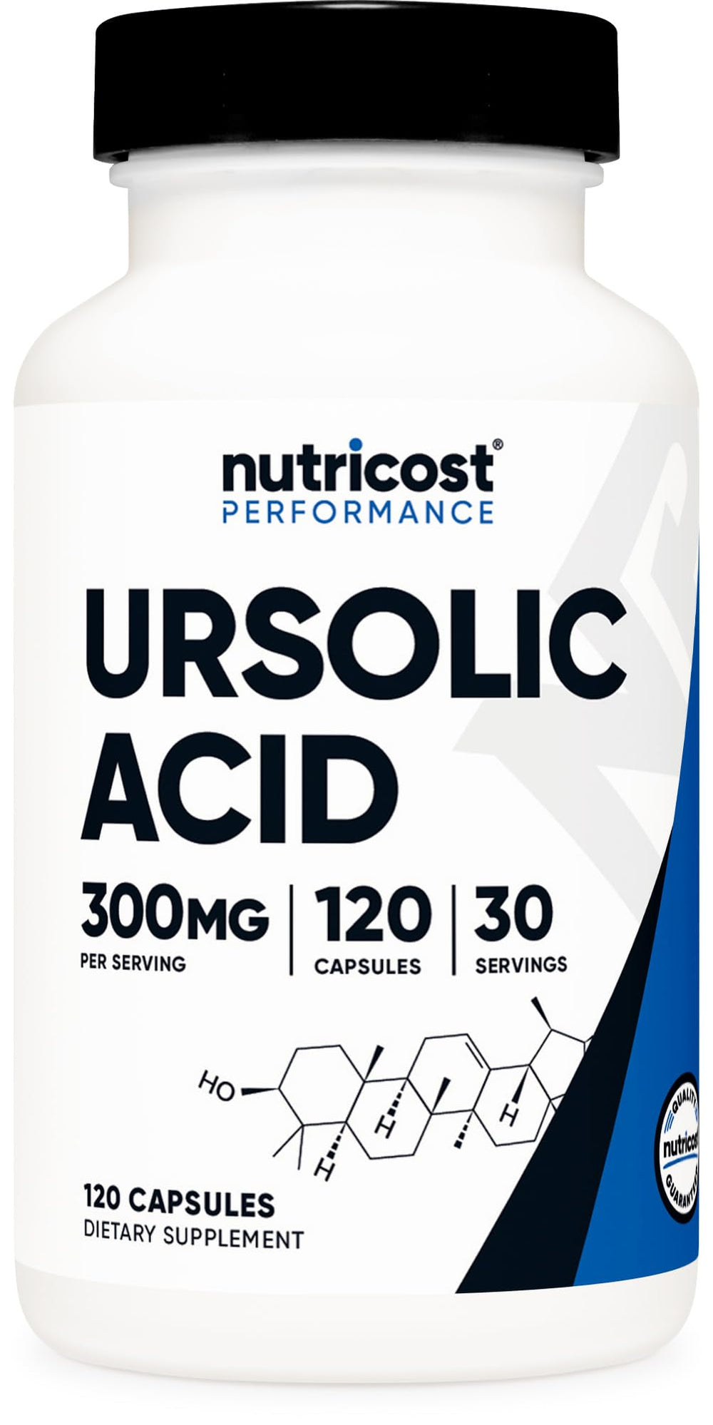 Nutricost Ursolic Acid 300mg bottle front for daily vegetarian use