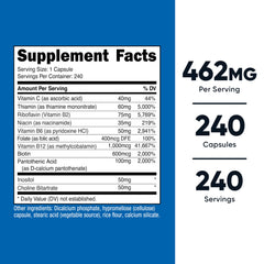Nutricost Vitamin B Complex bottle label close-up showing ingredients