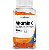 Nutricost Vitamin C Gummies bottle with bright label supporting daily wellness.