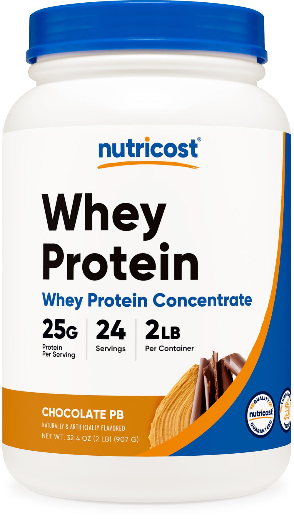Nutricost whey protein concentrate Chocolate Peanut Butter jar for post-workout recovery