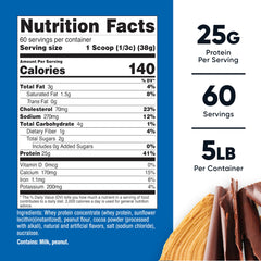 Nutricost Whey Protein Concentrate Chocolate Peanut Butter jar closeup for flavor.