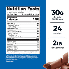 Nutricost Whey Protein Isolate Milk Chocolate scoop measuring a single serving.