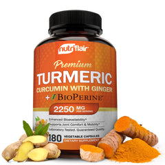 NutriFlair turmeric curcumin bottle image shows a potent daily joint support option.