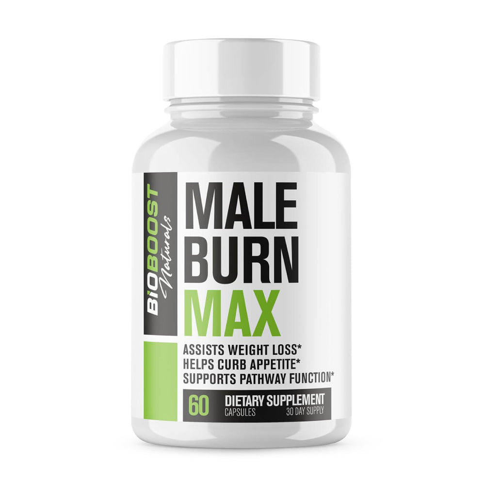 Nutrimend IQ Male Burn Max bottle front, appetite control for busy days