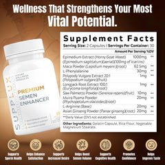 Nutrimend IQ Semen Volume Enhancer capsules closeup, ready for daily use