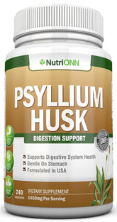 NutriONN Psyllium Husk Capsules bottle for daily fiber support.