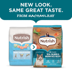 Nutrish Rachael Ray real salmon cat food close-up highlights wholesome ingredients