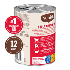 Nutrish Real Beef & Pumpkin pate served in bowl highlighting texture for adult dogs