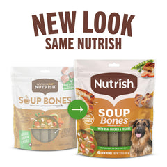 Nutrish Soup Bones vegetables medley visible in the chew.