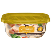 Nutrish Chicken Muttballs wet dog food tub with real chicken in savory broth.