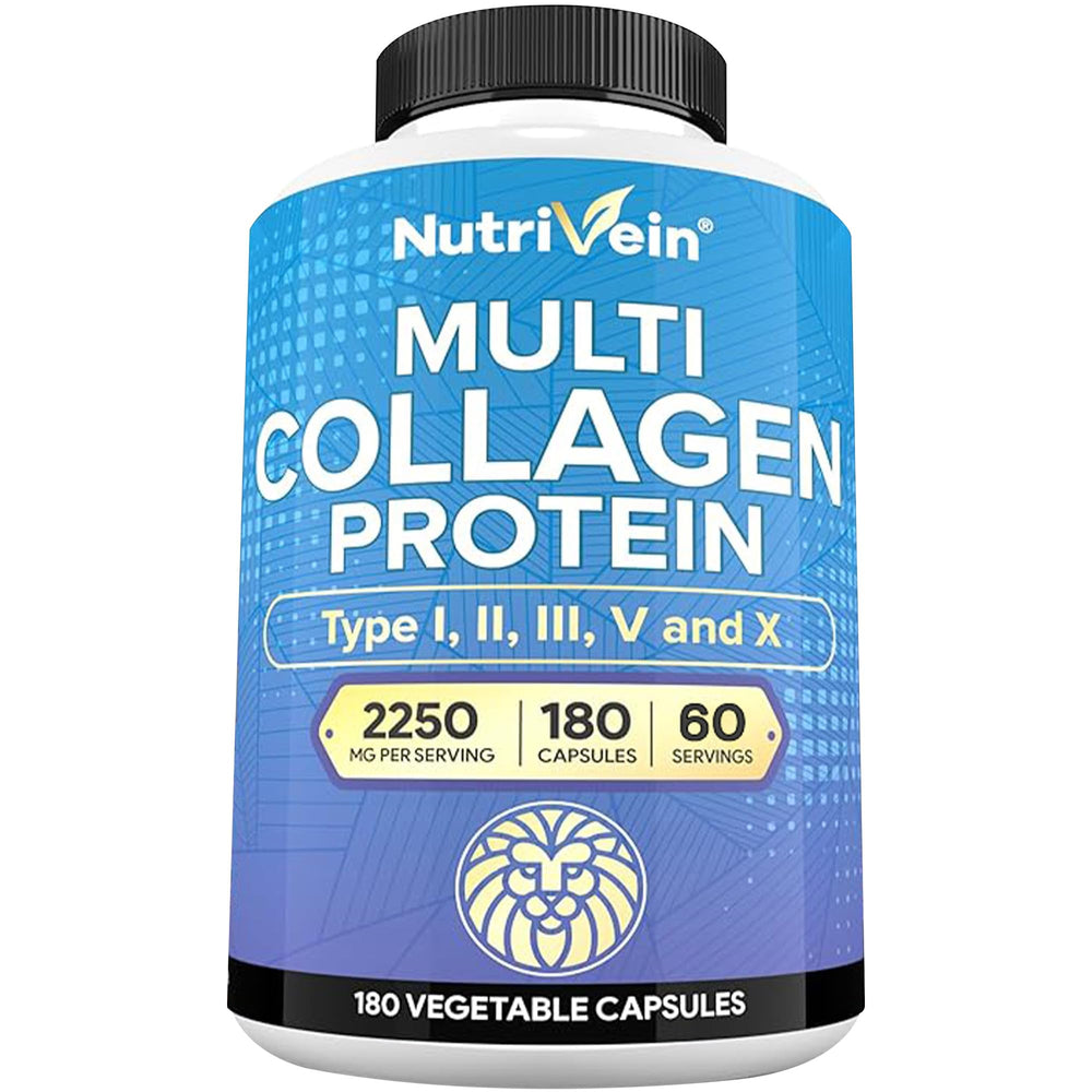 Nutrivein premium multi collagen pills bottle supports easy daily joint care