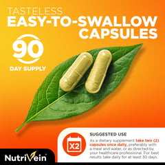 Nutrivein vitamin C label packaging emphasizes GMO-free, vegan formulation