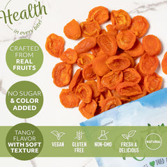 NUTS U.S. apricots on a plate, perfect for a healthy snack plate.