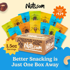 Nuts.com snack box highlighting dried apricots and pineapple chunks