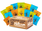 Nuts.com snack box showing mixed nuts and dried fruits ready for gifting