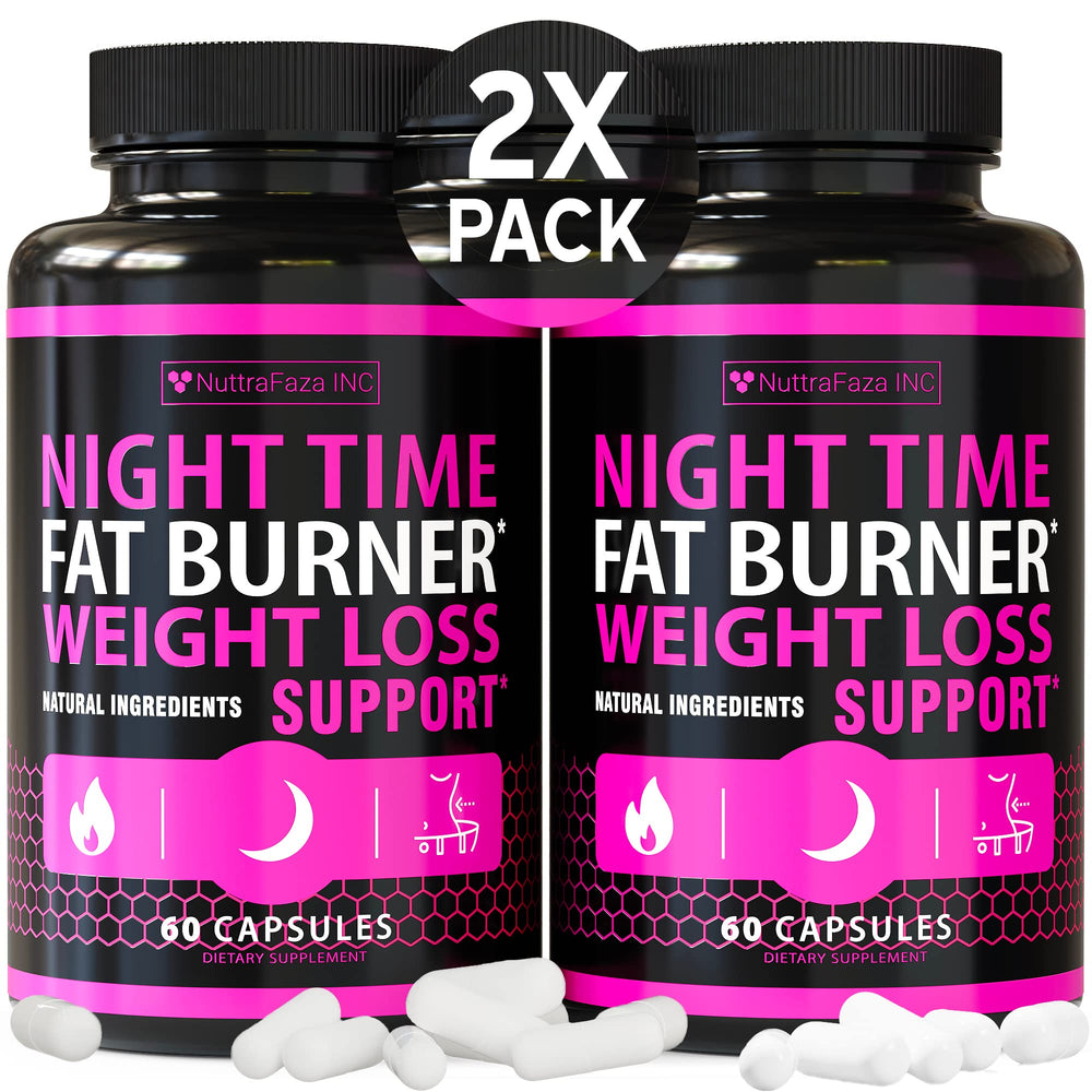 NuttraFaza Nighttime weight loss pills bottle front for convenient nightly use