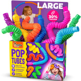 Nutty Toys Pop Tubes connect to form endless shapes, encouraging imaginative play and fine motor development.