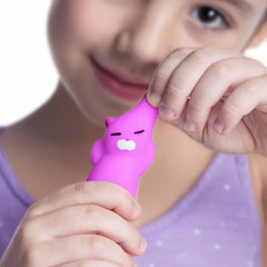 Nutty Toys two tiny kittens in hand pose promoting portable fidget fun