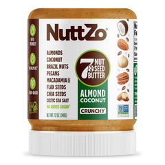 NuttZo Keto almond coconut butter jar full view, a keto pantry staple