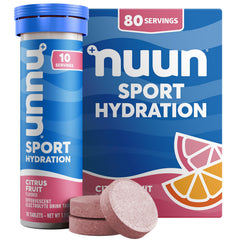 Nuun Citrus Fruit electrolytes packaging ready for active hydration on the go.