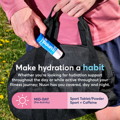 Nuun Sport packaging highlighting vegan, gluten-free, non-GMO ingredients.