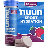 Nuun Tri-Berry 4-pack tubes ready for on-the-go hydration.