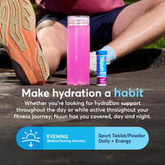 Nuun Tri-Berry tube placed in a gym bag for easy access.