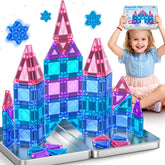 NVHH Mini Magnetic Tiles Travel Set 40PCS—castle play on the go, ideal for car trips.