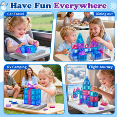 NVHH Mini Magnetic Tiles Travel Set 40PCS—ice theme to spark creative story-building.