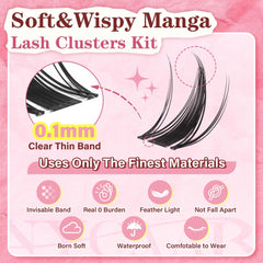 NYCAAR Fairy Lash Clusters 8-18mm lengths for customizable anime looks