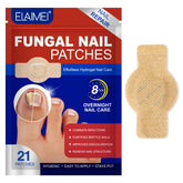 Nyloriaine fungal nail patches on toe nail for targeted source care at night.