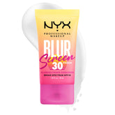 NYX Blurscreen Primer bottle demonstrates SPF 30 protection for daily wear.