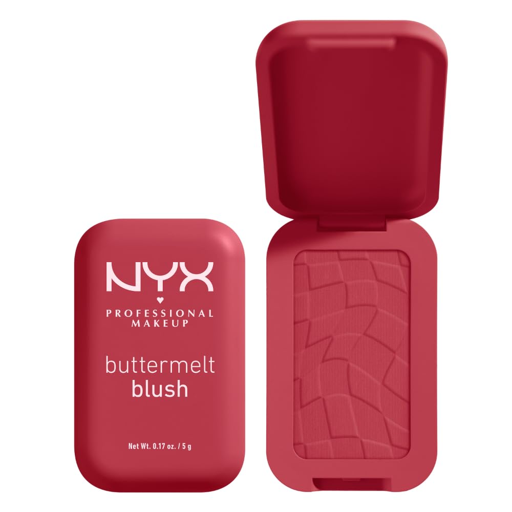 NYX Buttermelt blush packaging close-up showing compact design for travel-ready application