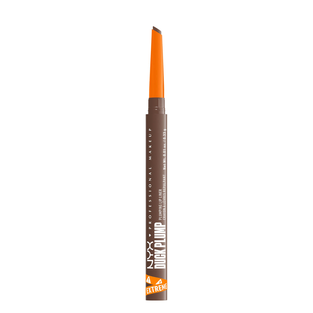 Nyx Duck Plump Lip Liner touch-up taupe swatch defines lips with precision.