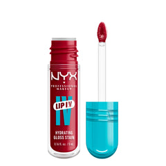 NYX Lip IV Hydrating Lip Stain packshot with red-y set wet showing rich color and shine