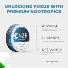 NZE peppermint pouch out of can for on-the-go use