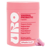 O Positiv URO probiotic bottle close-up supporting vaginal flora balance daily.