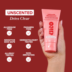 Applying O Positiv URO cream to external skin areas