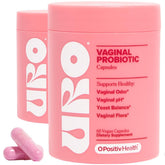 O Positiv URO vaginal probiotic capsules bottle promoting daily vaginal balance.