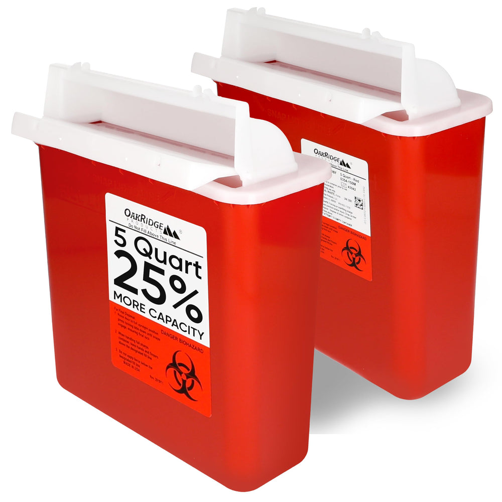 Oakridge sharps container 5-quart lid for safe home disposal