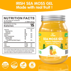 OALSE Sea Moss Gel mango pineapple spoon, easy to scoop into recipes.
