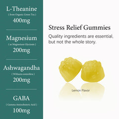 OASIS FORCE L-Theanine gummies closeup shows lemon flavor and smooth texture.