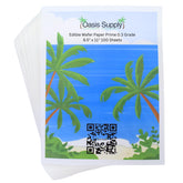 Oasis Supply edible wafer paper pack 8x11 white, front view, ideal for cake decorating