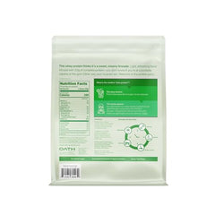 Oath Nutrition Clear Whey Brazilian Limeade glass shows a light, fruity shake.