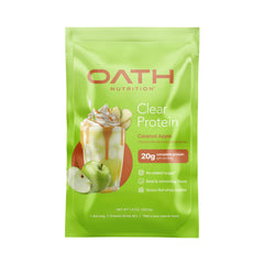 Oath Nutrition Clear Whey Isolate Powder caramel apple bag, refreshing post-workout protein.