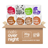 Oats Overnight Party Variety Pack box front for grab-and-go breakfast.