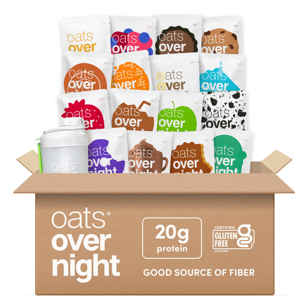 Oats Overnight Ultimate Variety Pack front view, convenient grab-and-go breakfast option.